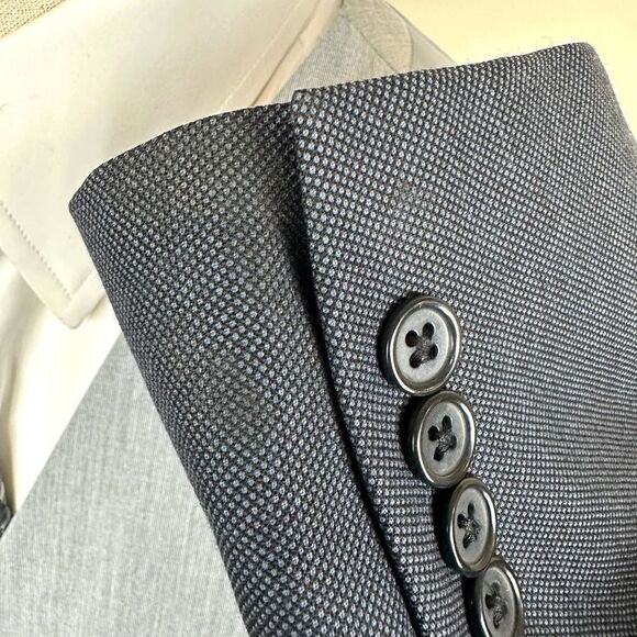 Hart Schaffner Marx Navy Birds Eye Gold Trumpeter Suit 46 R Pants 39 Read - Picture 10 of 13